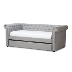 Baxton Studio Mabelle Modern and Contemporary Grey Fabric Trundle Daybed